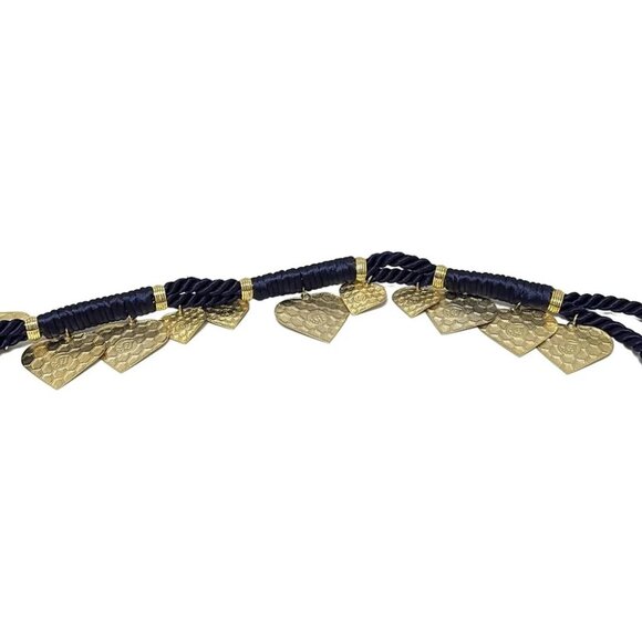 DIOR/ChristianDior - Dark Navy Gold Chemical Fiber Hardware Belt - Picture 5 of 5